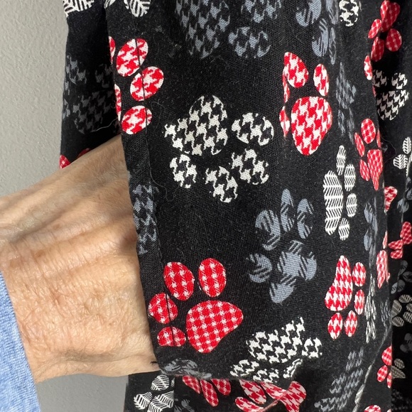 Retrolicious Black & Red Paw Print Fit & Flare Pinup Rockabilly Cotton Dress S - Picture 7 of 10